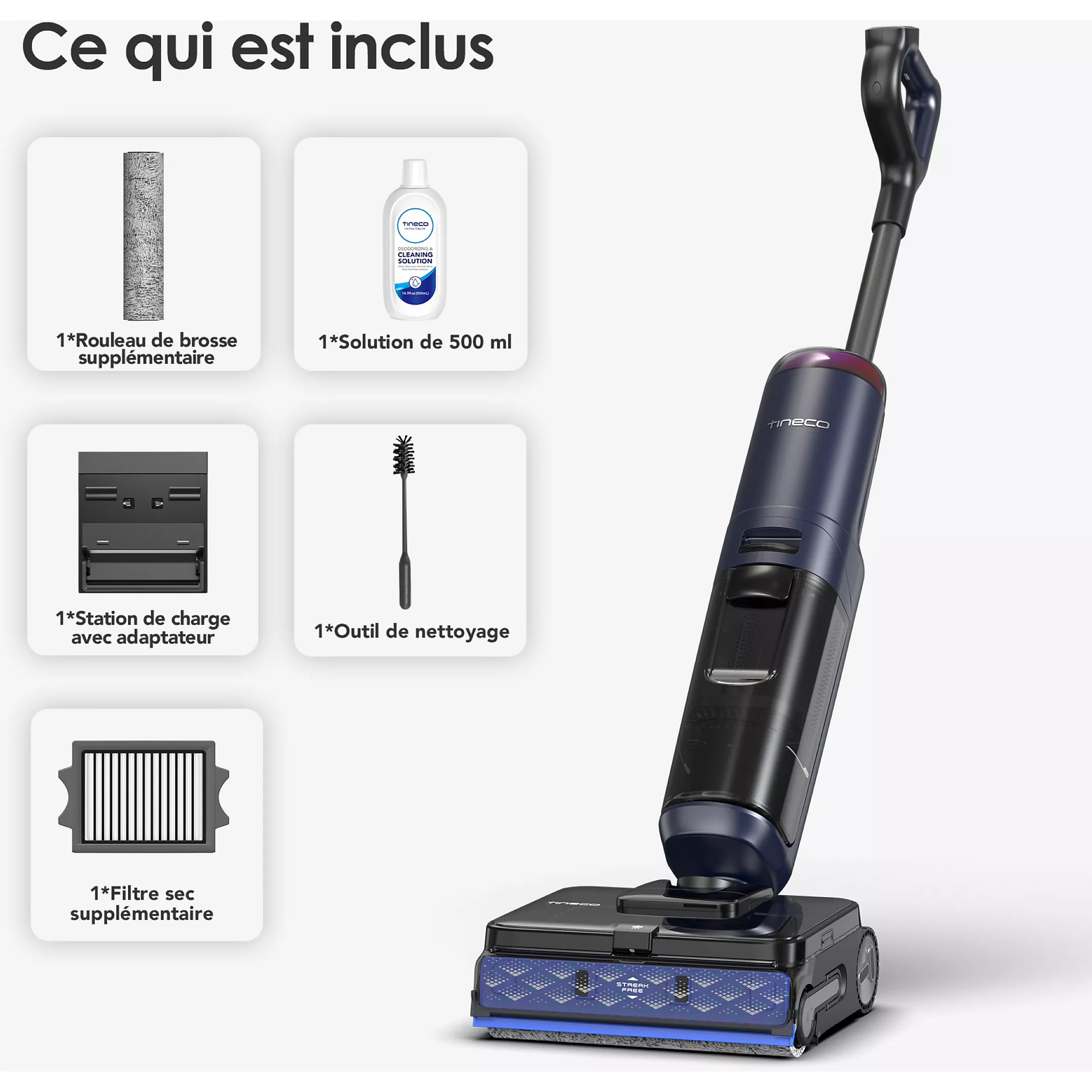 TINECO FLOOR ONE S7 PRO – Aspirateur Laveur Intelligent Sans Fil | Nettoyage Double Bord - Thumbnail 10